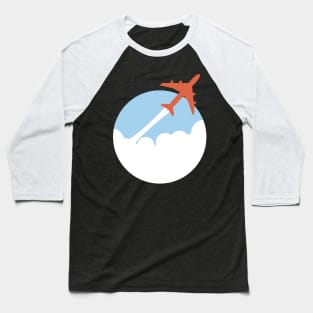 Minimalist airplane flying over the clouds Baseball T-Shirt